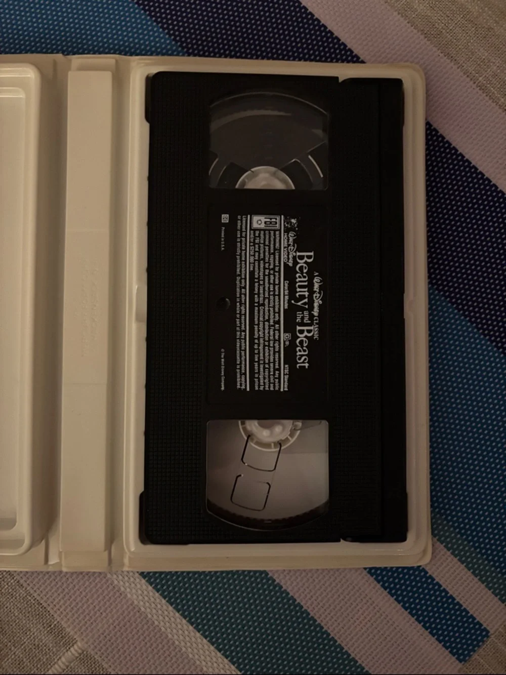 Disney Beauty and the Beast VHS Cover - Blue, Yellow, Purple
